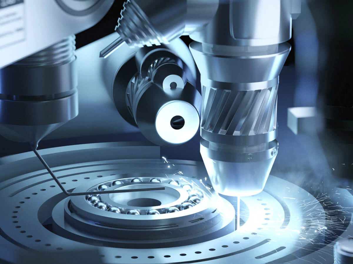 Grenz- und Oberflächentechnologien Bildbeschreibung / description: Metallfräse arbeitet an einem Kugellager