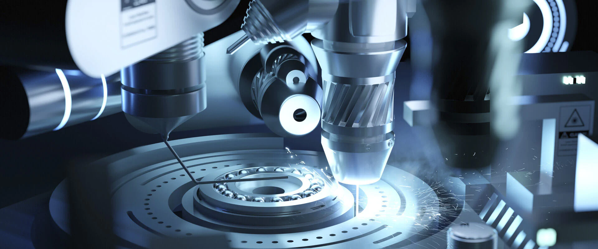 Grenz- und Oberflächentechnologien Bildbeschreibung / description: Metallfräse arbeitet an einem Kugellager